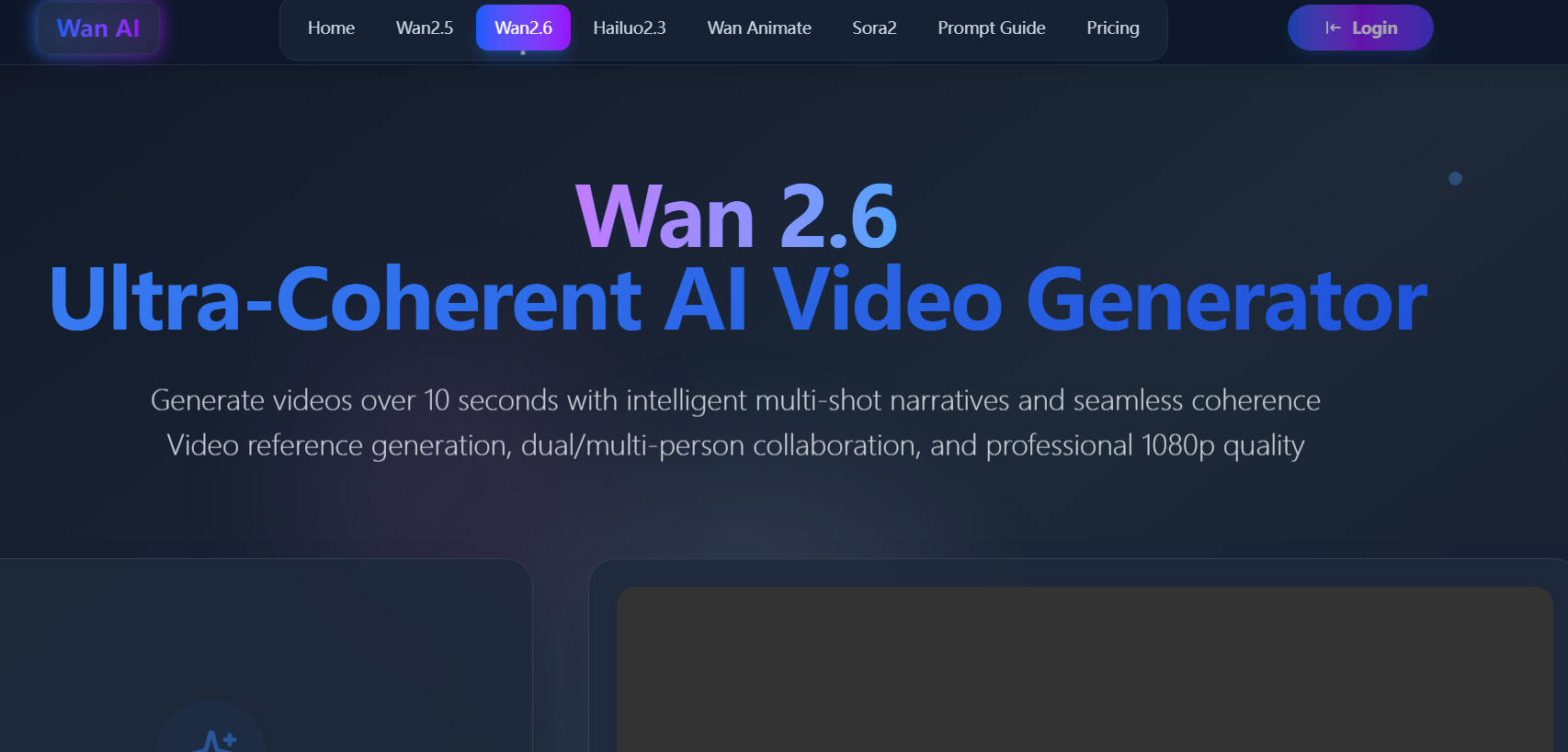 Wan 2.6 - AI Video Generator with 10s+ Duration, Multi-Shot Narrative ...